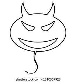 Vector illustration, isolated devil icon on a white background. Simple flat style. Logo concept.