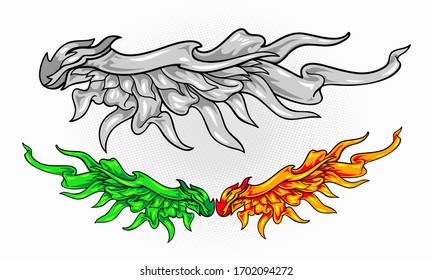 Vector illustration of isolated devil wings