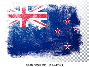 Vector Illustration Isolated Distressed New Zealand Flag. Grunge Texture Style Background.