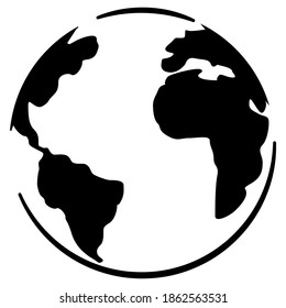 Vector illustration isolated
Earth black on a white background. Simple flat style.