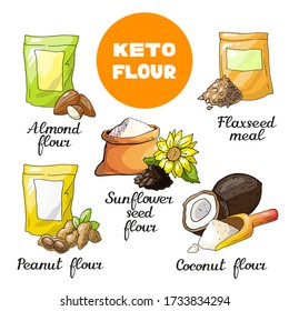 Vector illustration isolated elements with flour 