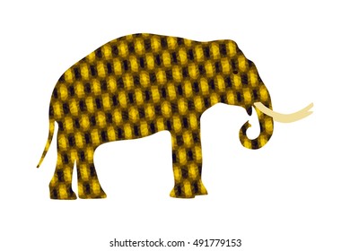 Vector illustration of an isolated elephant decorated in colorful fantasy and creative style.