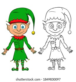 Vector Illustration Isolated Elf On White Stock Vector (Royalty Free ...