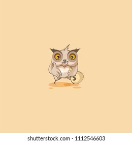 Vector Illustration isolated Emoji character cartoon wealth riches businessman Owl eagle-owl Owlet howlet sticker emoticon extend hand offer business deal cooperation money profit dollar earning