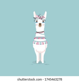 Vector Illustration isolated emoji character cartoon llama alpaca guanaco sad and frustrated crying tears sticker emoticon for mascot site info graphic video animation website motion design newsletter