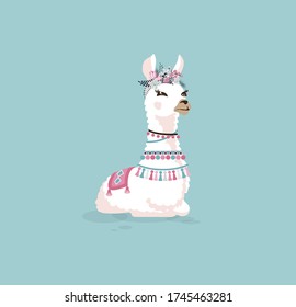 Vector Illustration isolated emoji character cartoon llama alpaca guanaco squints and looks suspiciously sticker emoticon for mascot site info graphic video animation website e-mail newsletter reports