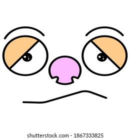 Vector illustration isolated face icon on white background. Simple flat style.