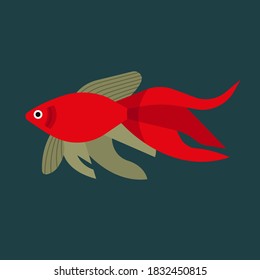Vektorgrafik isolierter Fische. Handgezeichnetes Design-Element