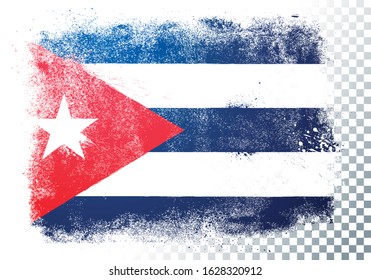 Vector Illustration isolated flag of cuba in grunge texture style.