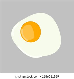 Vector illustration : Isolated fried egg on grey background