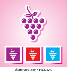 Vector illustration of isolated fruit icon Grapes