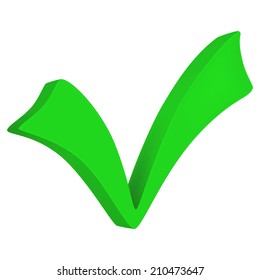 Vector illustration with isolated green check mark
