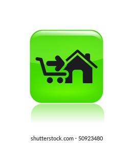 Vector illustration of isolated green store icon