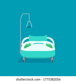 Vector illustration of an isolated hospital bed. Elements of hospital interior and inpatient.