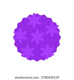 Vector illustration with isolated icon of Allium on white background. Beautiful flower with purple button. Ornamental onion is designed in flat minimalist style with simplified shapes