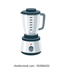 Vector illustration of isolated kitchen blender mixer food grinder in cartoon style.