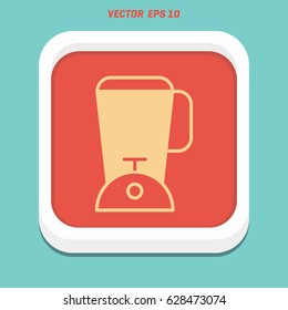 Vector illustration of isolated kitchen blender mixer food grinder in cartoon style.
