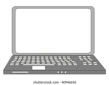 Vector illustration of isolated laptop.