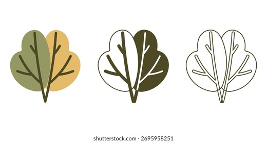 Ilustración vectorial de hojas aisladas