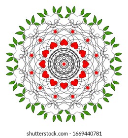 Vector Illustration Isolated Mandala Art Ornament Design