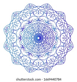Ilustración vectorial Diseño aislado de adorno artístico Mandala
