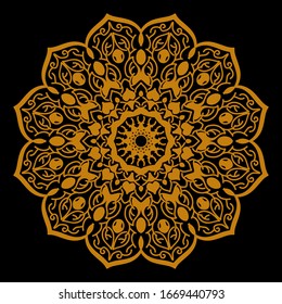Ilustración vectorial Diseño aislado de adorno artístico Mandala