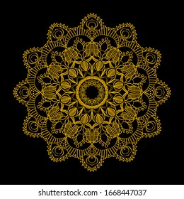 Vector Illustration Isolated Mandala Design Art Pattern Background