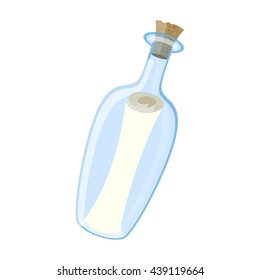 Vector illustration of an isolated Message In The Bottle
