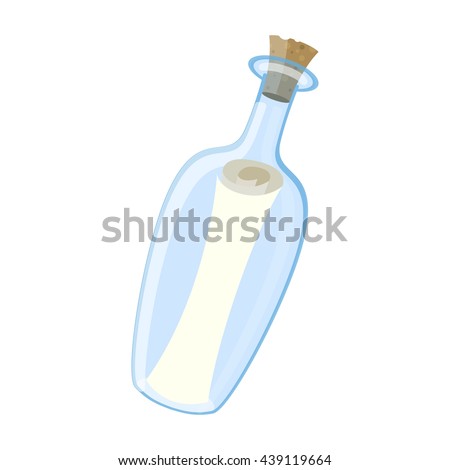 Vector illustration of an isolated Message In The Bottle