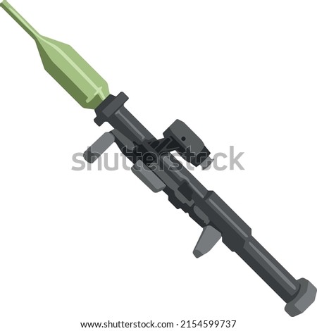 Vector illustration of an isolated modern combat portable handheld anti-tank panzerfaust 3 grenade launcher. Military weapon to counter enemy heavy armored vehicles.