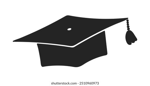 Vector illustration of isolated mortarboard graduation cap