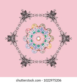 Vector illustration. Isolated of vector neutral, gray and white snowflakes. Snowflakes collection. Fine winter ornament.