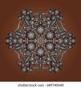 Vector illustration. Isolated nice snowflakes on colorful background. Winter snowflake, vector background. Repeated texture for surface, wrapping paper, on colorful background.