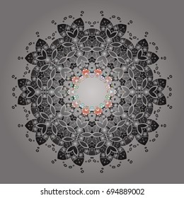 Vector illustration. Isolated nice snowflakes on colorful background. Winter snowflake, vector background. Repeated texture for surface, wrapping paper, on colorful background.