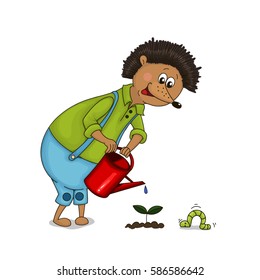 Vector illustration. Isolated object on a white background.The character is drawn by hand.