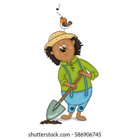 Vector illustration. Isolated object on a white background.The character is drawn by hand.