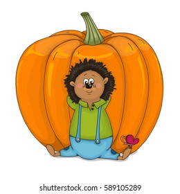 Vector illustration. Isolated object on a white background.The character is drawn by hand.