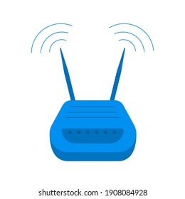Vector illustration, isolated object, router on a white background. Simple flat style.