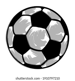 Vector illustration, isolated object, soccer ball on a white background. Simple flat style.