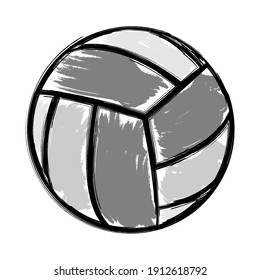 Vector illustration, isolated object, volleyball ball on a white background. Simple flat style.