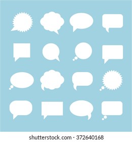 Vector illustration. Isolated objects. Blank white speech bubbles