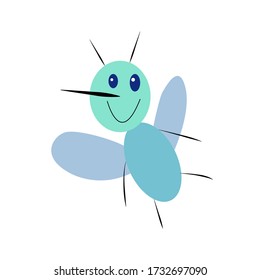 
vector illustration isolated on white background cartoon mosquito