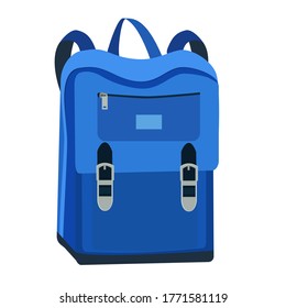 vector illustration isolated on white background blue school backpack