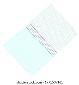 ilustración vectorial aislada en un bloc de notas abierto de fondo blanco con hojas de verificación