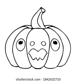 vector illustration isolated on white background hand drawing halloween pumpkin