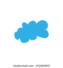 Ilustración vectorial aislada en fondo blanco. Una nube azul.