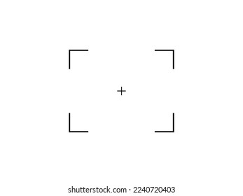 Vector illustration isolated on white background. Camera frame viewfinder screen icon.