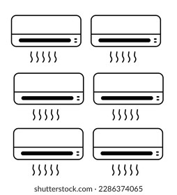 Ilustración vectorial. Aislado en fondo blanco. Icono de contorno del aire acondicionado. signo de estilo lineal para concepto móvil y diseño web.