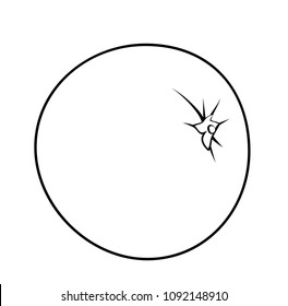 Vector illustration, isolated orange fruit in black and white colors, outline hand painted drawing