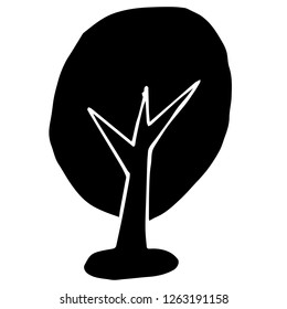 Vector Illustration of Isolated Outline Abstract Nature Trees for Graphic Design, Template, Background, Icon, and More.